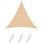 Ineasicer voile d'ombrage triangle 3x3x3m color sable, toile impermable une protection des rayons uv ...