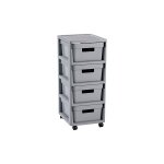 Infinity - trolley with 4 x 10l four drawers on wheels, trolley - curver