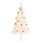 Inlife arbre de nol artificiel avec boules et led blanc 180 cm