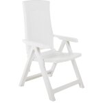 Inlife - chaises inclinables de jardin 2 pcs plastique blanc