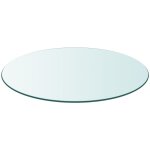 The living store dessus de table ronde en verre tremp 900 mm - plateau de table rond - dessus de table ...