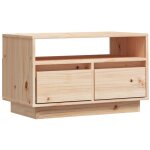 Inlife meuble tv 60x35x37 cm bois de pin massif