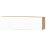 Inlife - meuble tv aggloméré 120 x 40 x 34 cm chêne et blanc brillant Inlife - meuble tv aggloméré 120 x 40 x 34 cm chêne et blanc brillant