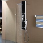 Panneau de douche verre 18 x 42, 1 x 120 cm noir - inlife