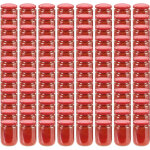 Pots à confiture avec couvercle rouge 96 pcs verre 230 ml - inlife Pots à confiture avec couvercle rouge 96 pcs verre 230 ml - inlife