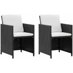 The living store ensemble  manger d'extrieur 5 pcs coussin rsine tresse noir - mobilier de jardin ...