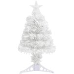 Inlife sapin de nol artificiel avec led blanc fibre optique 64 cm