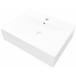 Inlife - vasque � poser en c�ramique vasque rectangulaire � encastrer blanche 60 x 46 cm