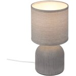 Briloner ino lampe de table, abat - jour en tissu, interrupteur  cble, pied en cramique, gris, 15 ...