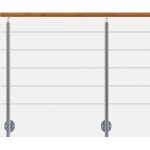 Inoline ? kit garde - corps 2m en aluminium lat�rale gris alu avec main courante teint�e ch�ne