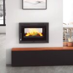 Fm biomasa - insert  bois double face ventil - firematic sina 12. 6 kw foyer en vermiculite
