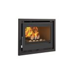 Fm biomasa - insert  bois ventil - firematic waco 12. 6 kw foyer en vermiculite - porte fonte - sans ...