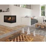 Azura home design - insert chemine  bois holguin avec turbine 11, 5 kw 2 vitres droite + 2 bouches ...