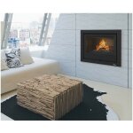 Azura home design - insert chemine  bois holguin avec turbine 19 kw + 2 bouches recuperateur - sans ...