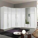 Armoire d'angle kroos blanc brillant
