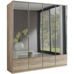 Inside75 - armoire penderie dingle 4 portes miroirs largeur 179 ch�ne