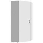 Inside75 - armoire de rangement d'angle lund 1 porte blanc mat 80 x 80 cm