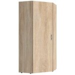 Inside75 - armoire de rangement d'angle lund 1 porte chne naturel 80 x 80 cm