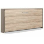 Inside75 - lit escamotable horizontal vanier d�cor ch�ne couchage 90 x 200 cm