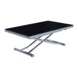 Inside75 - table basse relevable et extensible newjump verre noir pied chrom