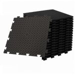 Pack de 10 dalles pvc clipsables noires 50x50 cm antidrapantes - revtement de sol garage, atelier intec ...