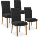 Intensedeco - lot de 4 chaises capitonnes gaya tissu noir