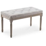Intensedeco - banc capitonn� romane style louis xvi tissu beige