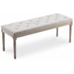 Intensedeco - banc capitonn� romane xl style louis xvi tissu beige