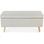 Intensedeco - banquette coffre de style scandinave eline tissu beige