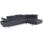 Intensedeco ? canap� d'angle 5 places avec t�ti�res r�glables ? tissu 100% polyester ? dimensions l260 ...