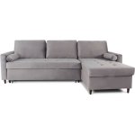 Intensedeco - canapé d'angle convertible réversible claudio en velours gris Intensedeco - canapé d'angle convertible réversible claudio en velours gris
