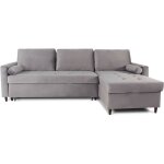 Intensedeco - canap� d'angle convertible r�versible claudio en velours gris