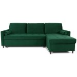 Intensedeco - canap� d'angle convertible r�versible claudio en velours vert