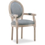 Intensedeco - fauteuil mdaillon louis xvi tissu gris