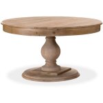 Intensedeco - table ronde extensible en bois massif h�lo�se bois naturel et pied naturel