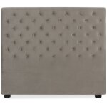 T�te de lit capitonn�e constance 140cm velours taupe