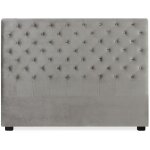 T�te de lit capitonn�e constance 160cm velours gris