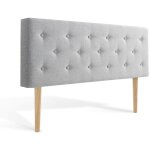 Intensedeco - t�te de lit capitonn�e th�a 160cm tissu gris