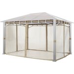 Moustiquaires (4 toiles) pour tonnelle de jardin toolport sunset deluxe, 3x4 m, couleur champagne