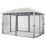 Toolport - moustiquaires (4 toiles) pour tonnelle de jardin sunset deluxe, 3x4 m, gris