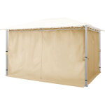 Rideaux (set de 4 toiles) pour tonnelle de jardin toolport paradise premium, 3x4 m, couleur champagne ...