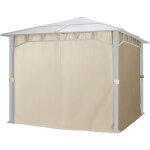 Rideaux (set de 4 toiles) pour tonnelle de jardin toolport sunset deluxe 3x3 m, couleur champagne