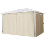 Rideaux (set de 4 toiles) pour tonnelle de jardin toolport sunset deluxe 3x4 m, couleur champagne