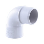 Coude pvc �vacuation, 87� m - f, � 40 mm, couleur blanc. interplast