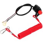 Interrupteur d?arr�t moteur universel 12 v avec corde et c�ble pour hors - bord, tondeuses, motos et ...