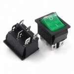 Interrupteur � bascule bipolaire lumineux vert 15a / 250vac ? 6 broches ? configuration dpdt ? pour montage ...