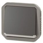Interrupteur bipolaire �tanche plexo 10ax 250v ip55 ik08 avec enjoliveur anthracite legrand 069827l
