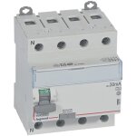 Interrupteur diff�rentiel dx� - id arriv�e haute et d�part bas � vis - 4p 400v 80a typea 30ma - 4 modules ...