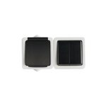 Kanlux - interrupteur double et prise avec terre tanche horizontale tekno noir