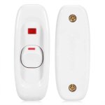 Interrupteur d'�clairage compact en plastique blanc avec c�ble int�gr�, interrupteur � bascule, interrupteur ...